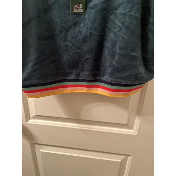 Wild Fable Women's Plus Velour Green Top Tank Cropped Striped Size 2X - Picture 6 of 12